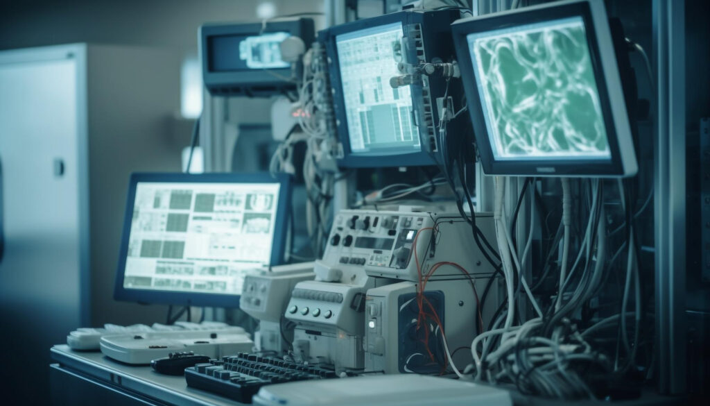 futuristic-robotic-arm-repairs-computer-equipment-indoors-generative-ai